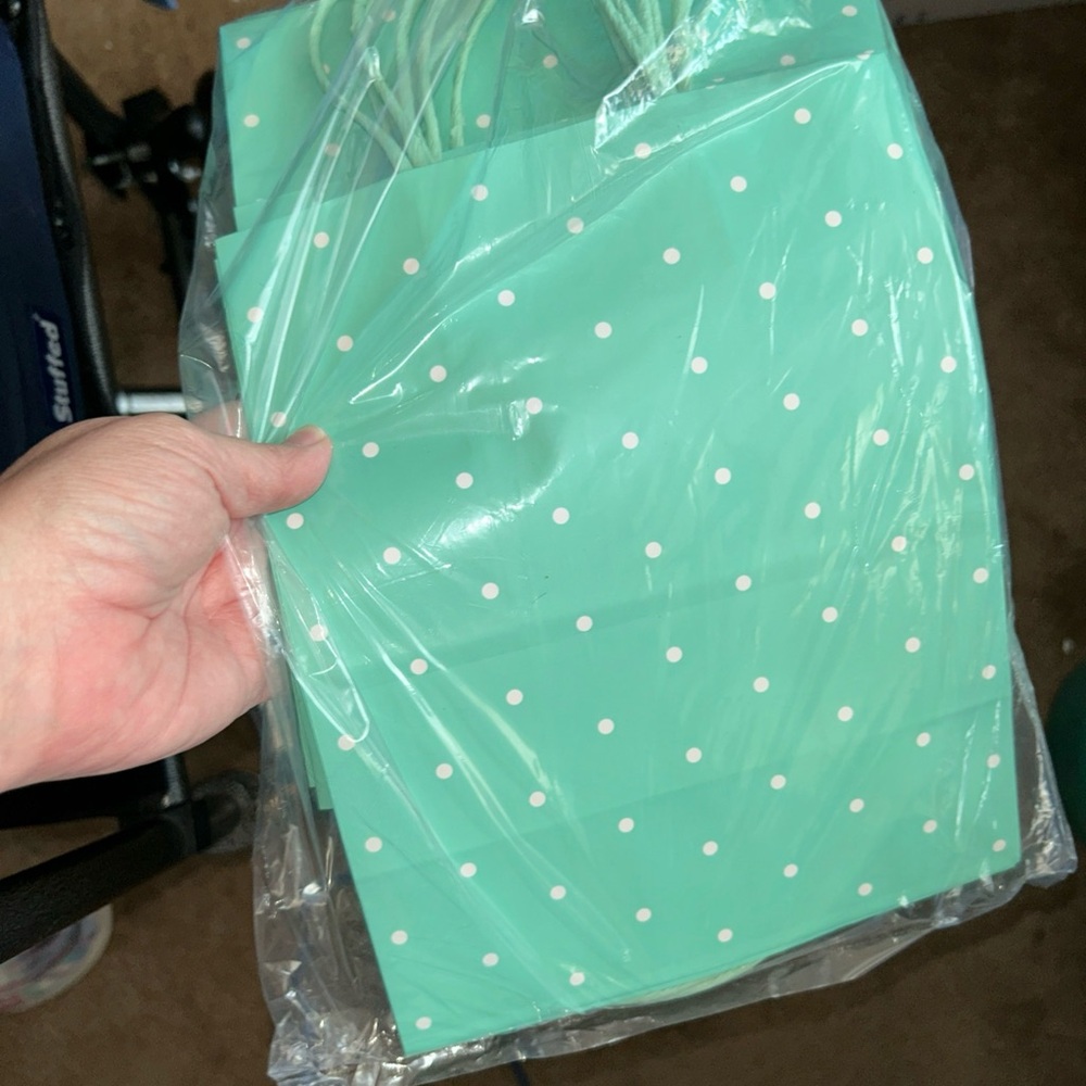 Spritz Mint Green Polka Dot Gift Bags